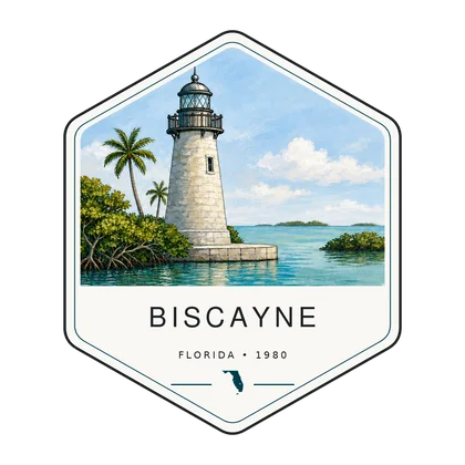 Biscayne first-visit badge, National Parks Hub