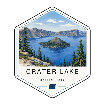 Crater Lake first-visit badge, National Parks Hub