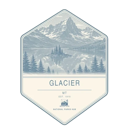 Glacier first-visit badge, National Parks Hub