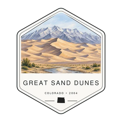 Great Sand Dunes first-visit badge, National Parks Hub