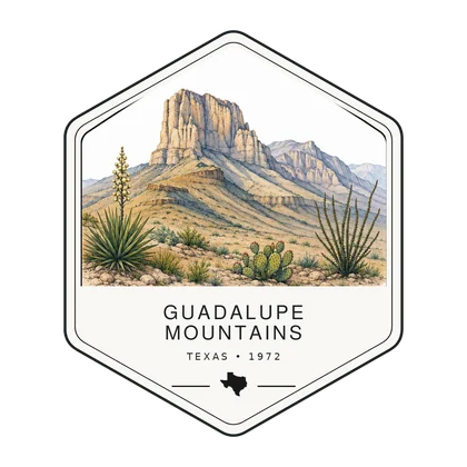 Guadalupe Mountains first-visit badge, National Parks Hub