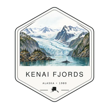 Kenai Fjords first-visit badge, National Parks Hub