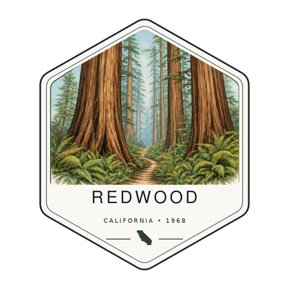Redwood first-visit badge, National Parks Hub