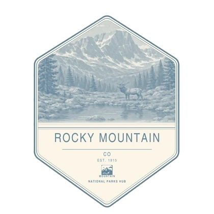 Rocky Mountain first-visit badge, National Parks Hub