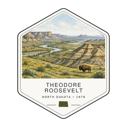 Theodore Roosevelt first-visit badge, National Parks Hub