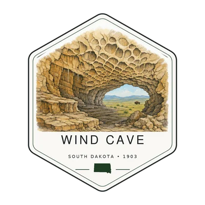 Wind Cave first-visit badge, National Parks Hub