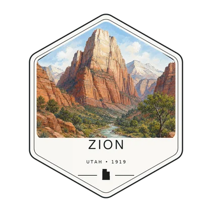 Zion first-visit badge, National Parks Hub