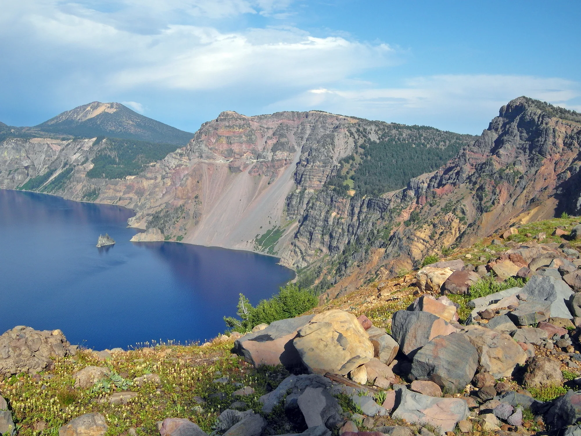 Wizard Island cinder cone within the Crater Lake caldera, Crater Lake National Park