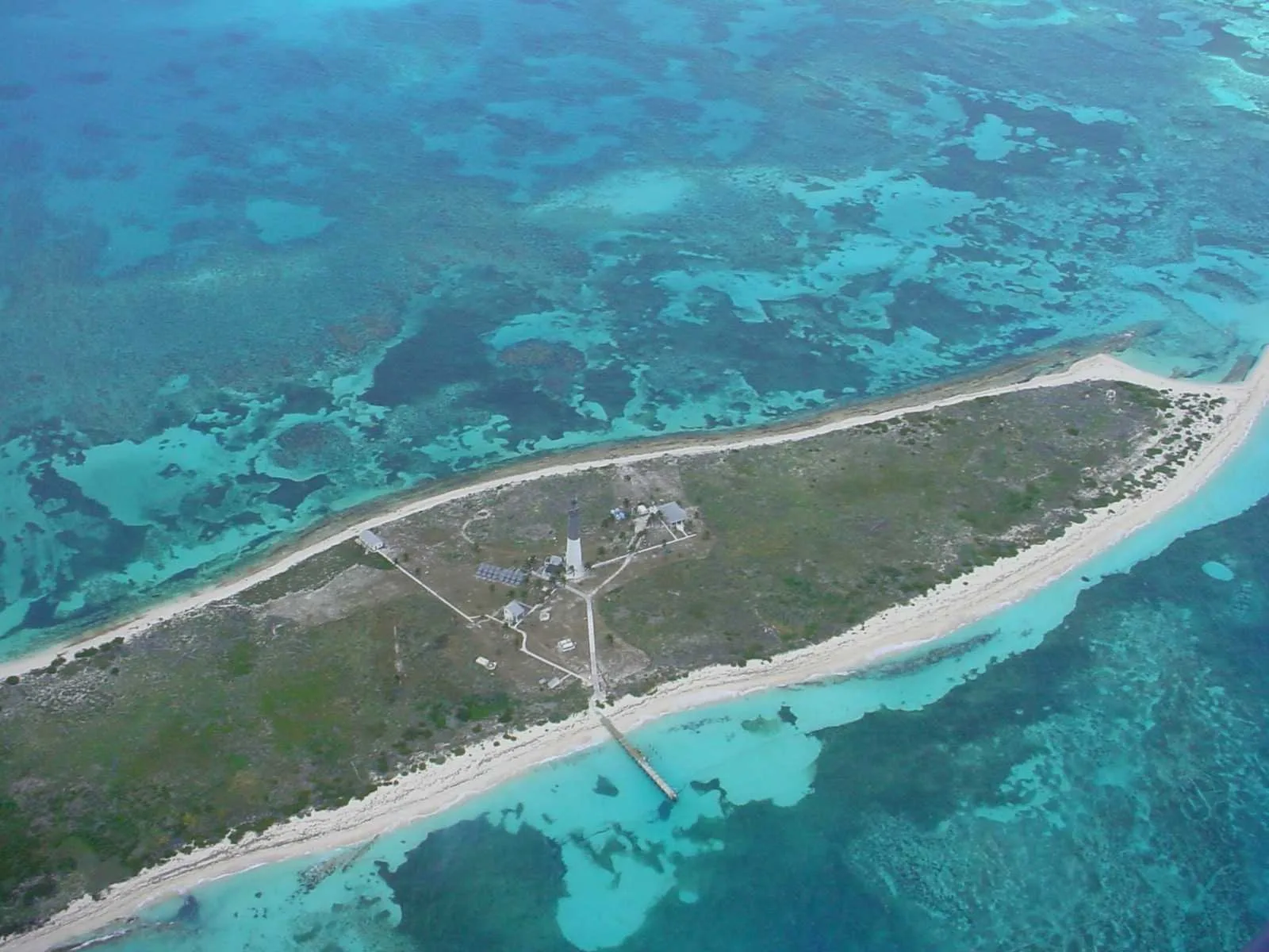 The beach and trail on Loggerhead Key, named for the loggerhead sea turtles that nest in Dry Tortugas National Park