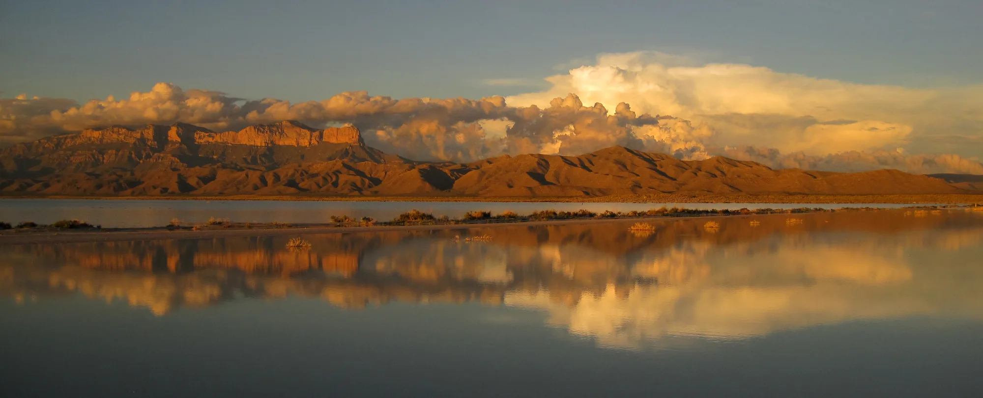 El Capitan, the exposed face of the ancient Capitan Reef, rising over the desert in Guadalupe Mountains National Park, Texas