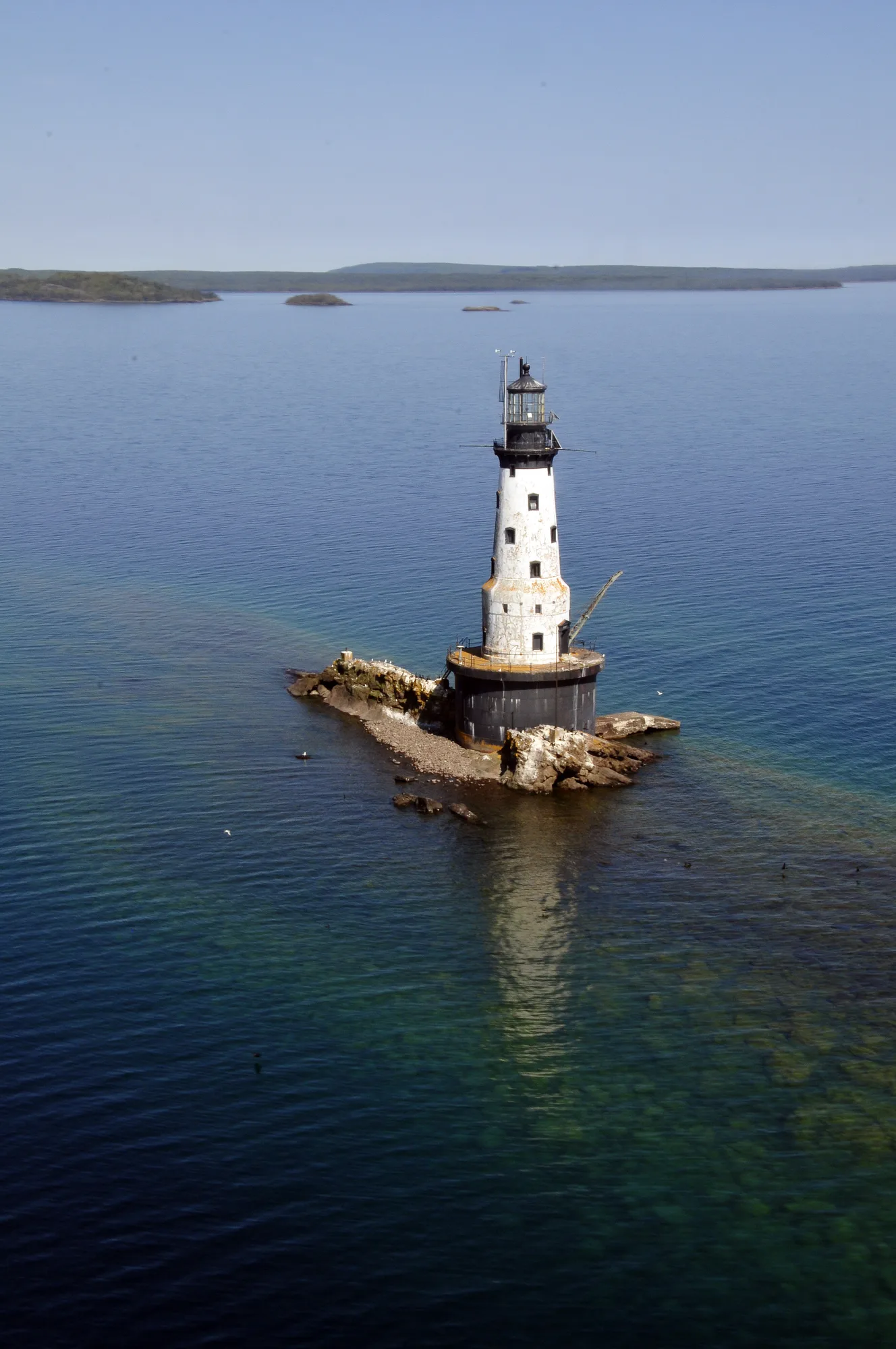 Lake Superior near Scoville Point, close to the strait between Isle Royale and Blake Point where ten ships wrecked