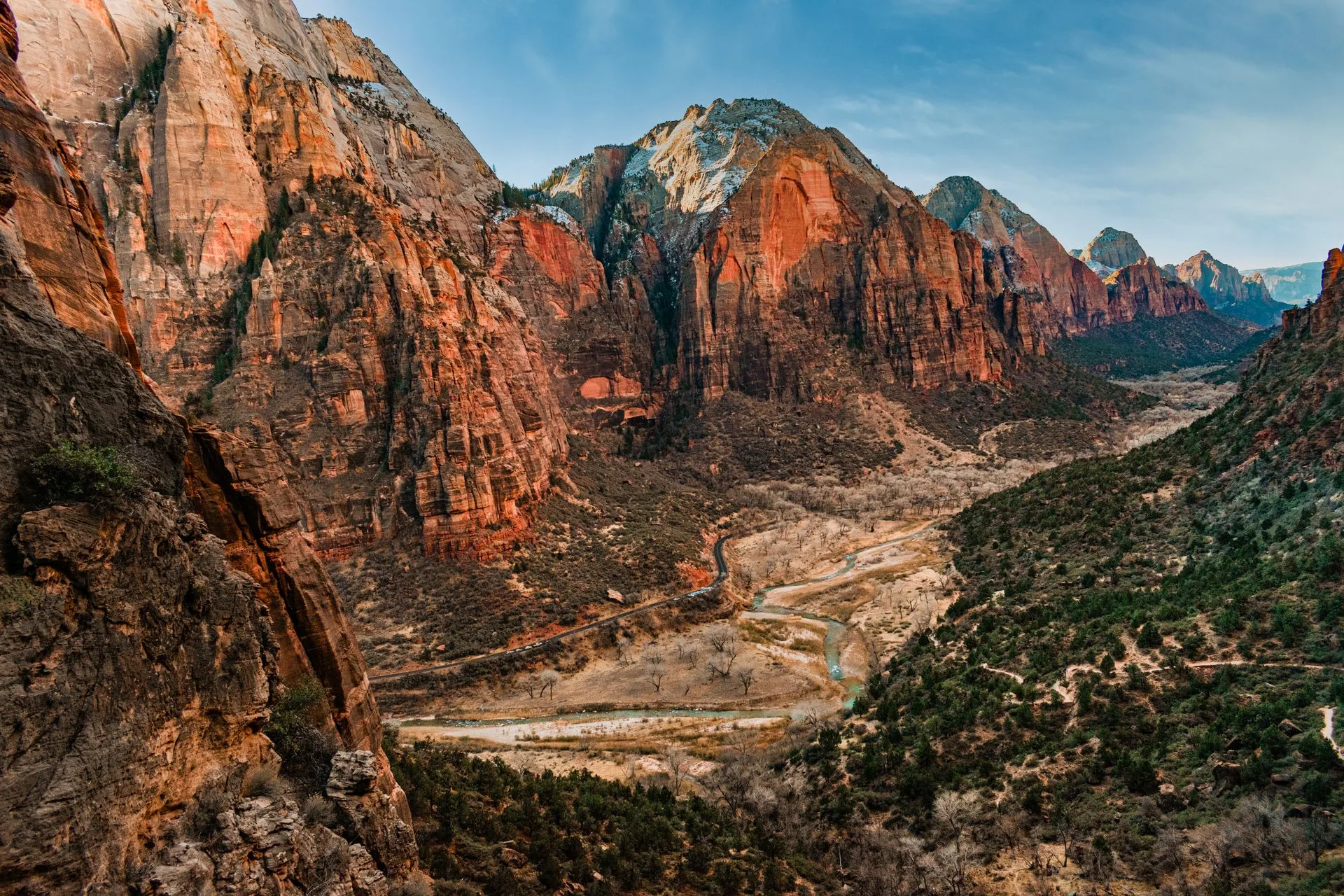 Paved trail along the Virgin River near the Zion Canyon Visitor Center