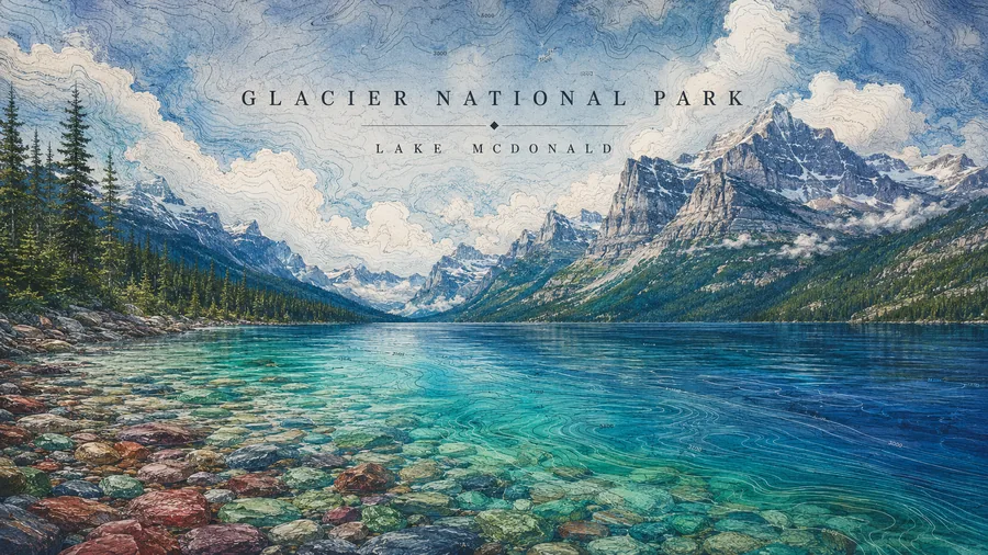 Glacier National Park poster art